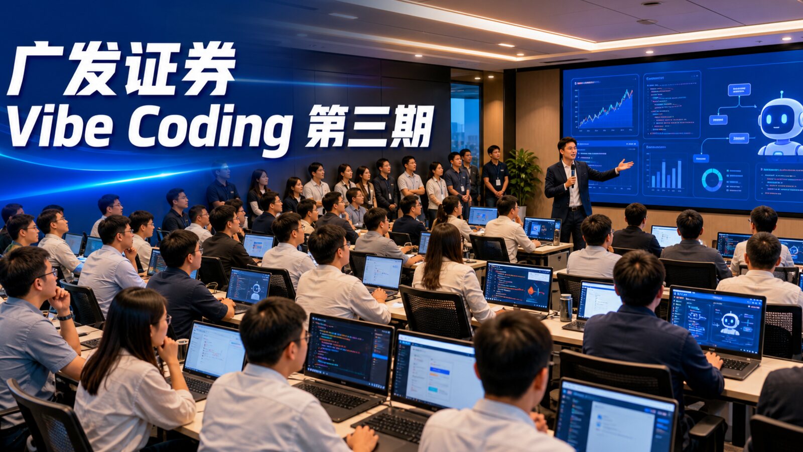 现场爆满、线上百人同步:C哥主讲广发证券第三期 Vibe Coding 培训